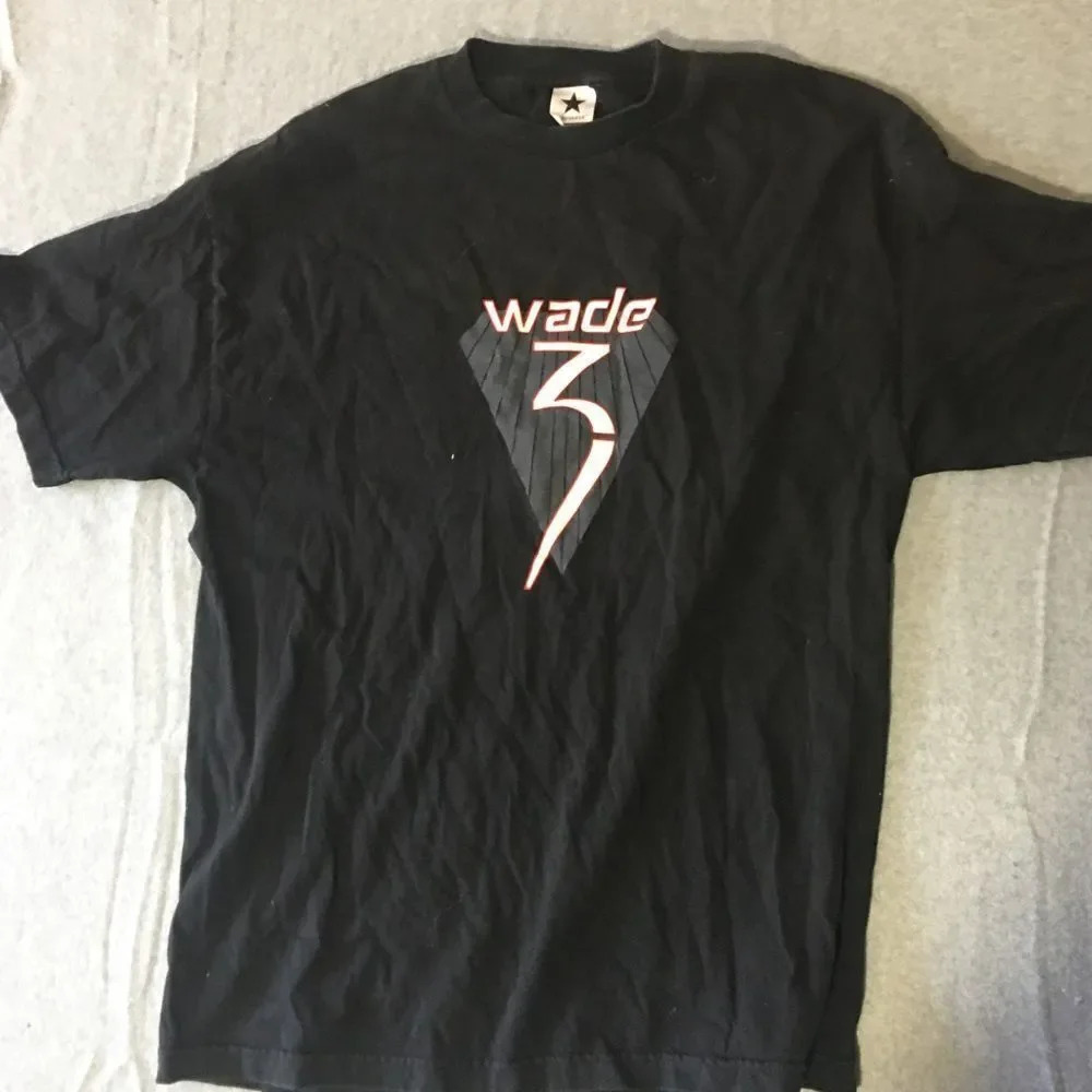 Mens Vintage Black Converse Dwayne Wade Shirt size Large